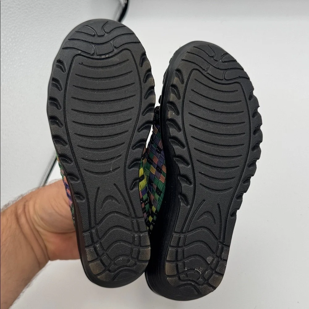 Skechers Parallel Crossed Wires wedge sandals size 5.5 multicolor rainbow